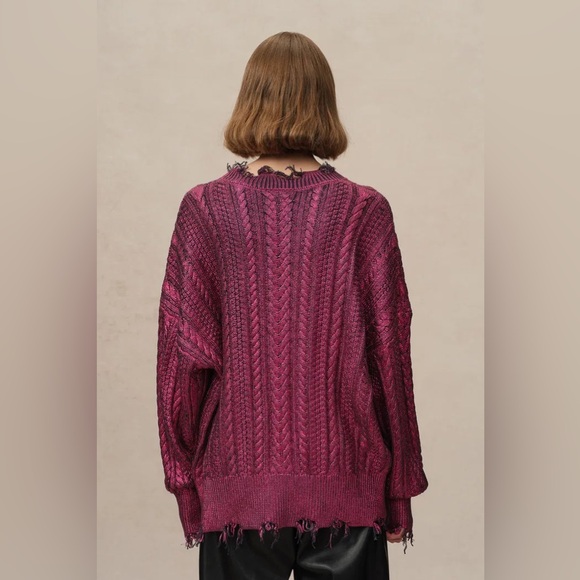 DAWEI SUN limited edition Elodie Metallic Coated Sweater in Cotton Knit XL - Picture 4 of 16